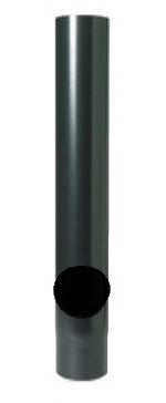 125mm Black Matt Straight Pipe 1000mm with Door