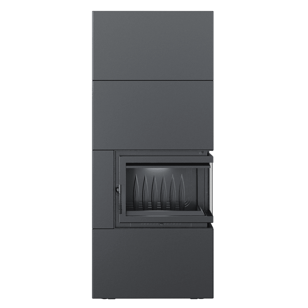 Modular fireplace Box 8 kW Ø 200 Black