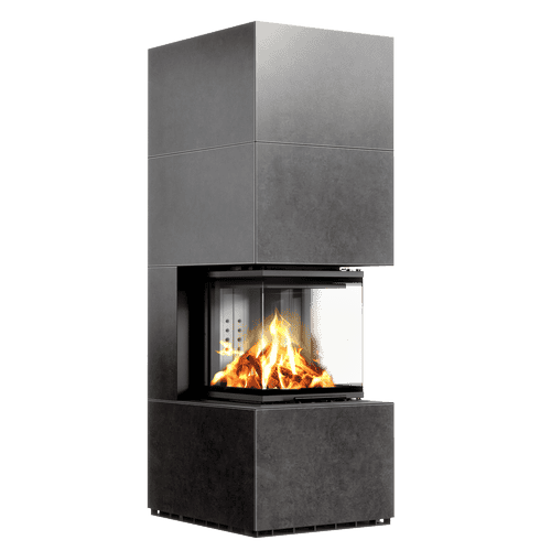 Modular fireplace NBC 500/500 High 8 kW Ø 200 Lift-up Sinter FOKOS GRAFITE