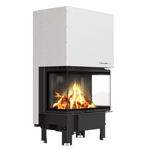 Fireplace KRATKI REGNOR 800/400 glazing bars 8 kW Ø 200 black thermotec self closing door