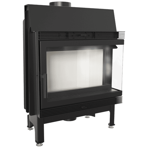 Steel fireplace KRATKI BLANKA right 11 kW Ø 180