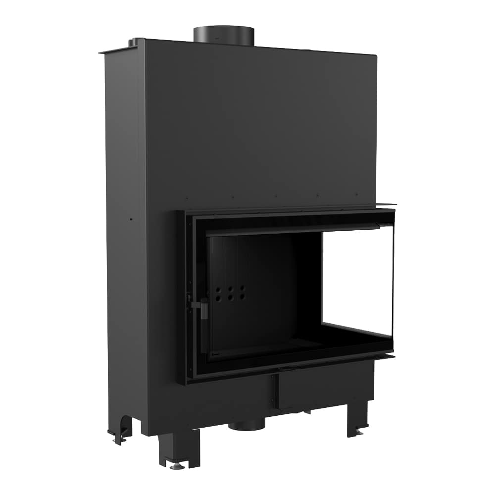 Water heating fireplace KRATKI MBO right 15 kW Ø 200 black thermotec lining