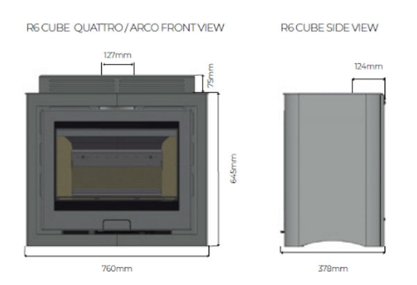 Di Lusso Eco R6 Cube Stove - Arco