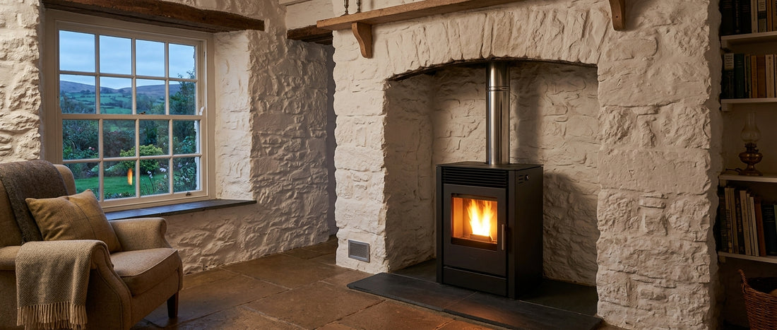 Wood pellet stove Irish cottage installations: design, layout and regulations guide