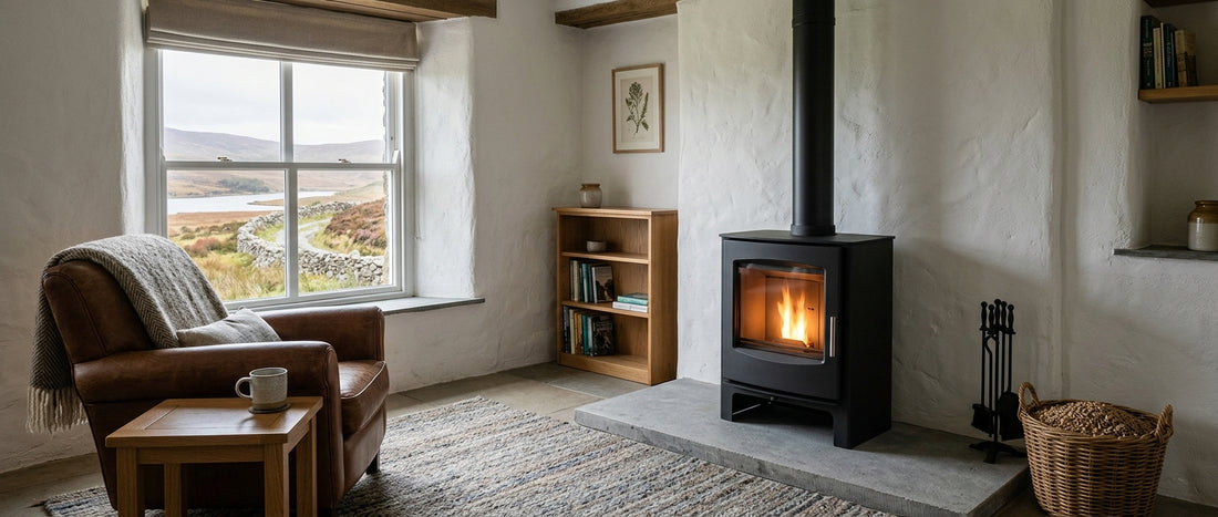 Wood pellet stove for holiday homes in Ireland: seasonal use, maintenance and running costs