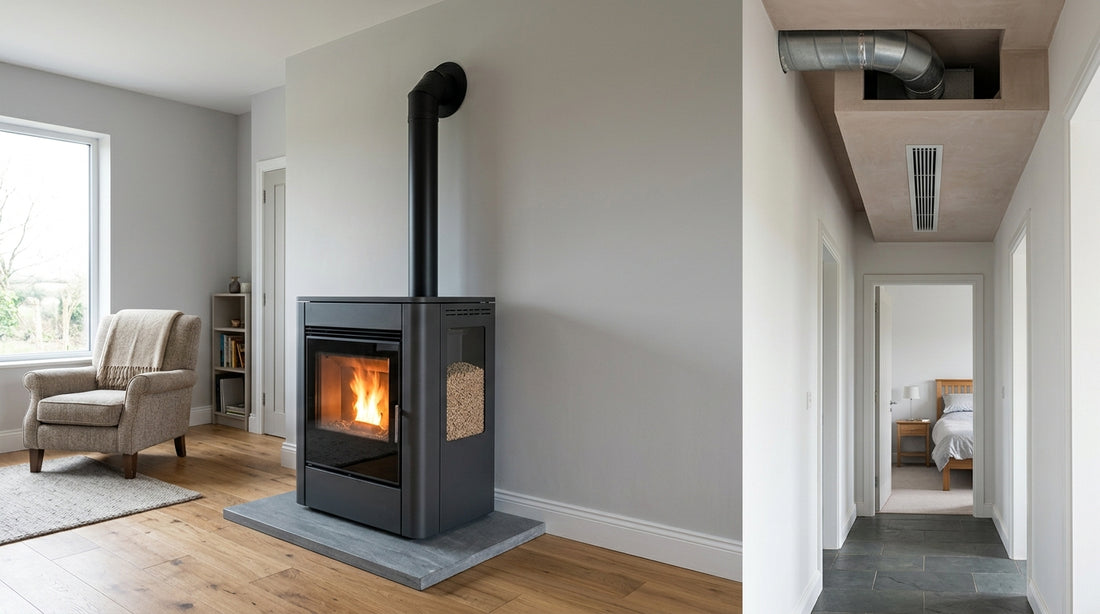 Ducted vs room air wood pellet stoves Ireland: whole-home heating comparison guide