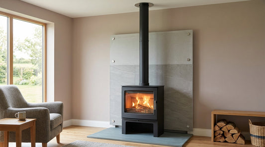 Wood burning stove wall protection panels Ireland: heat shields and regulations