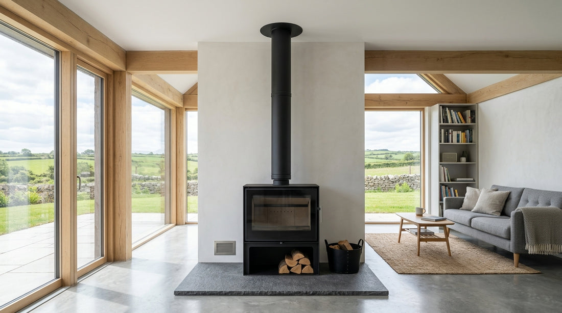 Wood burning stove new build homes Ireland: regulations, airtightness and design guide
