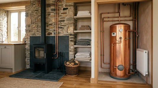 Boiler stove hot water only systems Ireland: cylinders and layouts guide