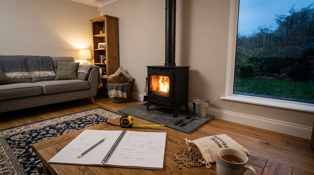 Wood pellet stove sizing Ireland: room size and heat output guide