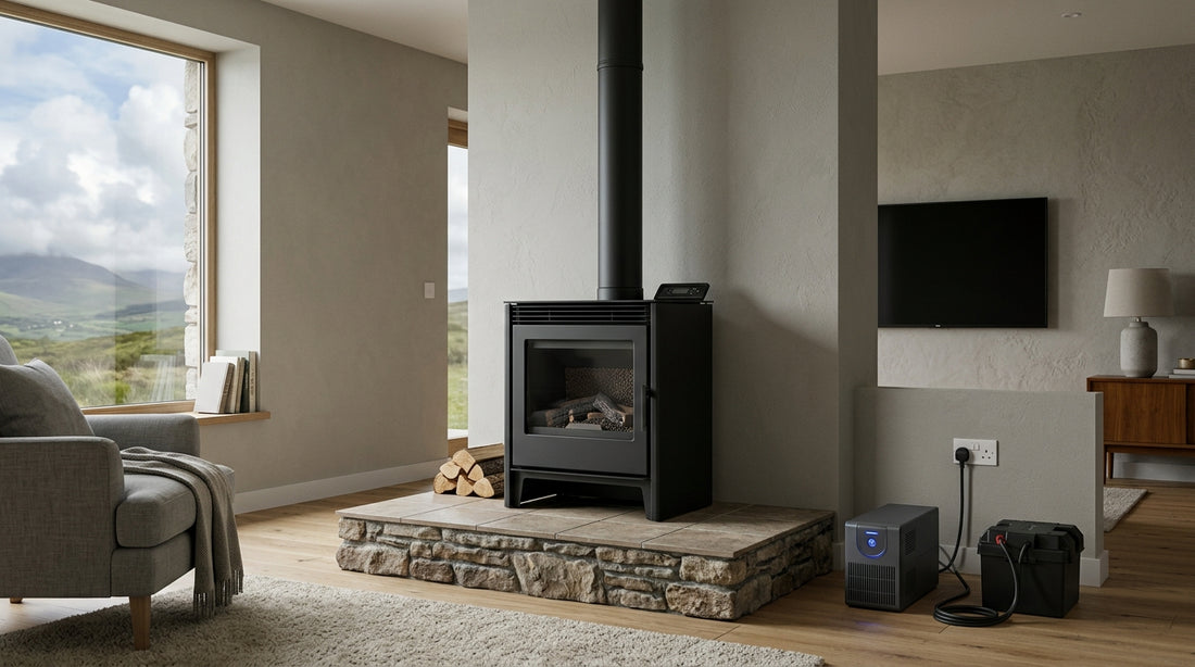 Wood pellet stove battery backup Ireland: power cut solutions guide