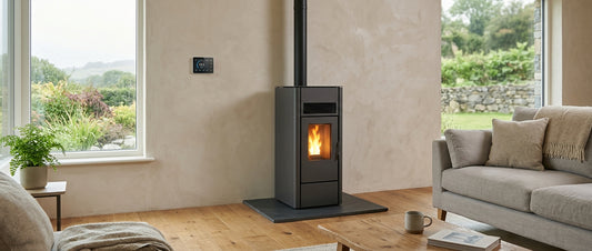 Wood pellet stove thermostat types Ireland: on-off, modulating and smart controls
