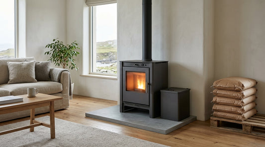 Wood pellet stove central heating systems Ireland guide