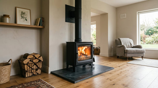 Wood burning stove hearth requirements Ireland: sizes and materials