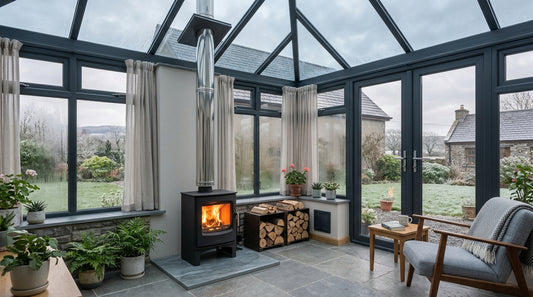Wood burning stove for conservatory Ireland: sizing, condensation and regulations