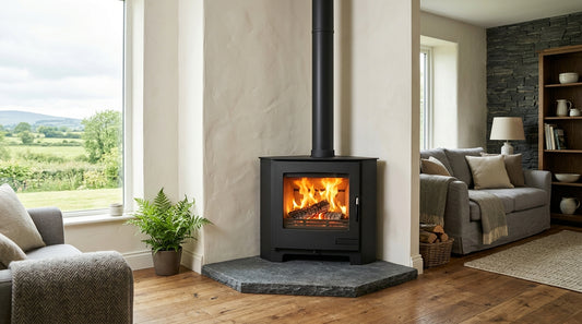 Corner wood burning stoves Ireland: layout, clearances and design tips
