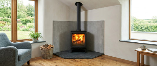 Wood burning stove corner installation Ireland: layout, clearances and design tips