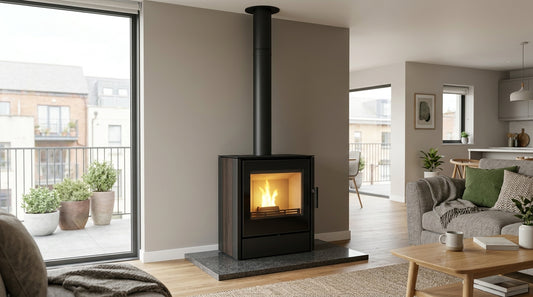 Wood pellet stoves in Irish apartments: ventilation, balconies and flues