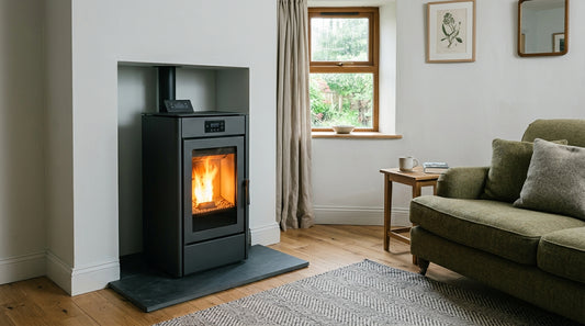 Wood pellet stove for small rooms Ireland sizing and layout guide