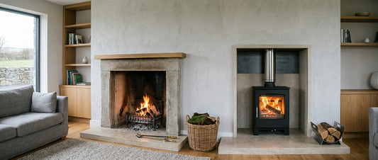 Open fire vs wood burning stove Ireland: efficiency, heat and cost