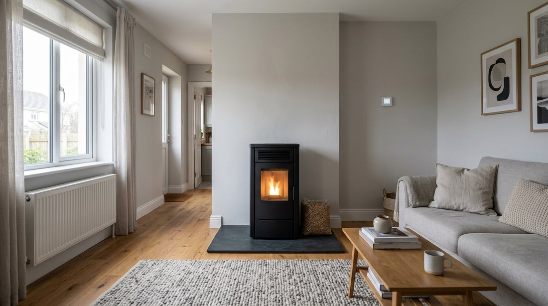 Wood pellet stove thermostat location Ireland: siting and zoning guide