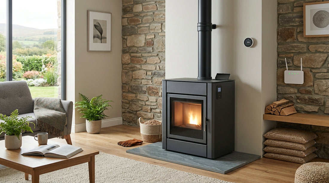 Wood pellet stove smart controls Ireland: thermostats, timers and apps guide