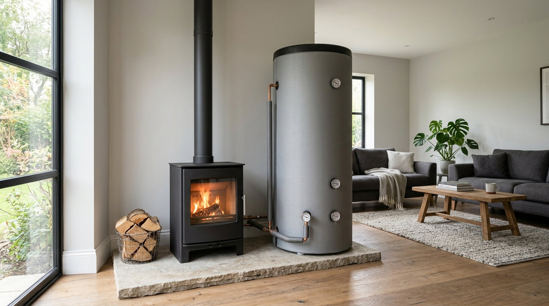 Boiler stove buffer tank calculator Ireland: how to size litres per kW