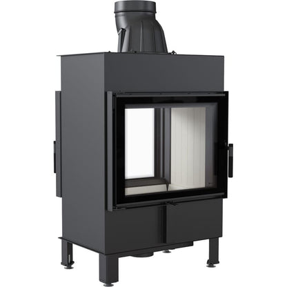 Steel fireplace KRATKI LUCY TUNNEL 12 kW Ø 200 self closing door