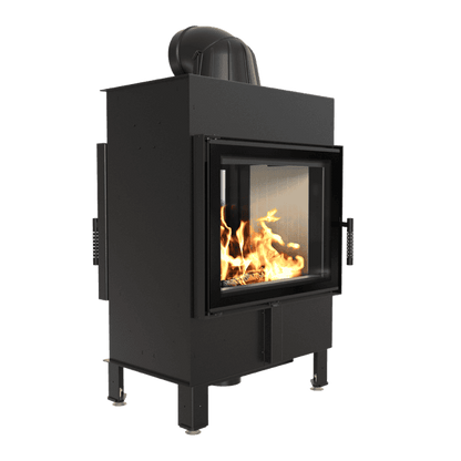 Steel fireplace KRATKI LUCY TUNNEL 12 kW Ø 200 self closing door