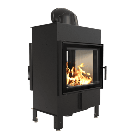 Steel fireplace KRATKI LUCY TUNNEL 12 kW Ø 200 self closing door