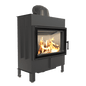 Steel fireplace KRATKI LUCY 14 kW Ø 200 self closing door