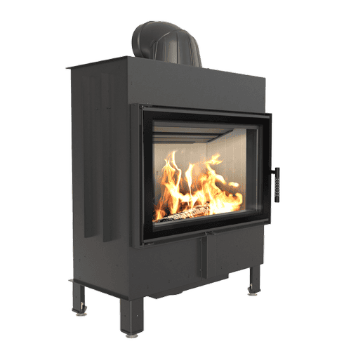 Steel fireplace KRATKI LUCY 14 kW Ø 200 self closing door