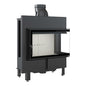 Steel fireplace KRATKI LUCY right 14 kW Ø 200 self closing door