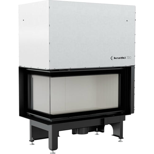 Steel fireplace KRATKI NADIA left 14 kW Ø 200 Lift-up self closing door