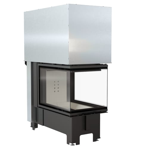 Steel fireplace NBU left right 11 kW Ø 200 Lift-up