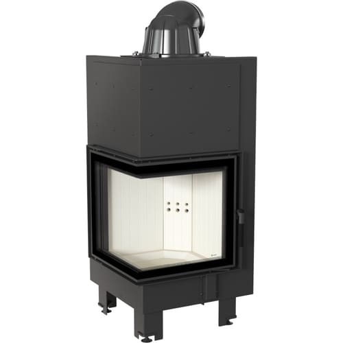 Steel fireplace KRATKI MBN left 8 kW Ø 200 self closing door