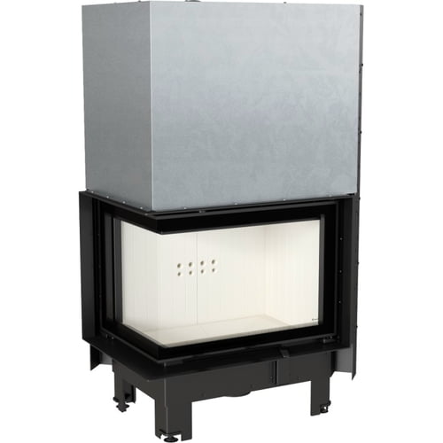 Steel fireplace KRATKI MBZ left 13 kW Ø 200 Lift-up self closing door