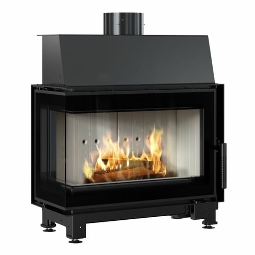 Steel fireplace KRATKI SIMPLE left 6 kW Ø 150
