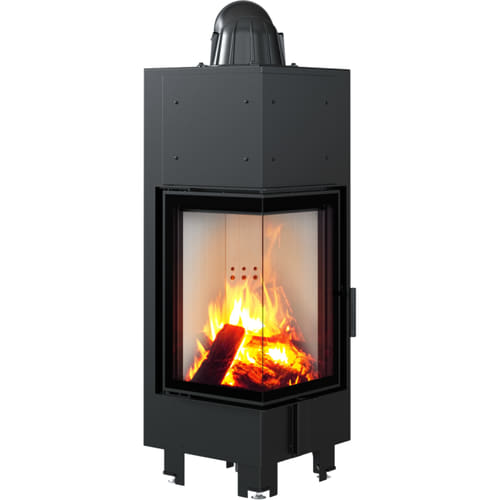 Steel fireplace KRATKI MBN left 10 kW Ø 200