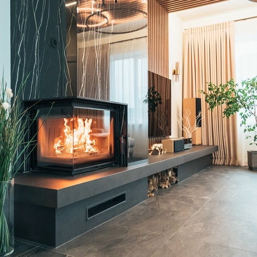 Cast iron fireplace KRATKI MAJA DECO left 8 kW Ø 200