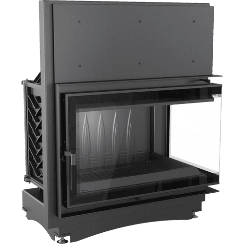 Cast iron fireplace KRATKI OLIWIA DECO right 16 kW Ø 200