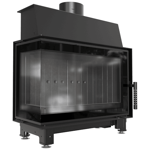 Steel fireplace KRATKI SIMPLE left 6 kW Ø 150