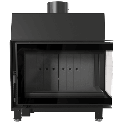 Steel fireplace KRATKI SIMPLE left 6 kW Ø 150