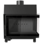 Steel fireplace KRATKI SIMPLE left 6 kW Ø 150