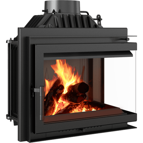 Cast iron fireplace KRATKI SIMPLE left 8 kW Ø 200