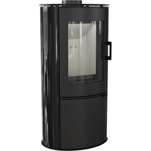 Tiled wood burning steel stove KRATKI AB S/DR Ø 150 8 kW white tile