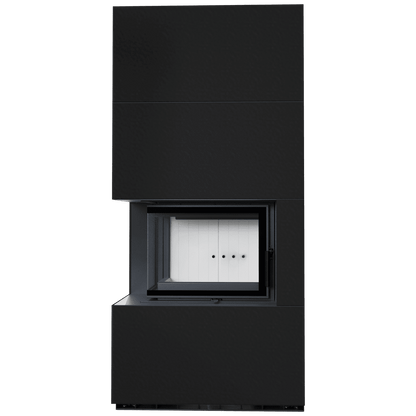 Modular fireplace KRATKI FLOKI left-sided 8 kW Ø 160 granite panels ZIMBKRATKI ABWE NERO
