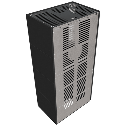 Modular fireplace KRATKI FLOKI left-sided 8 kW Ø 160 granite panels ZIMBKRATKI ABWE NERO