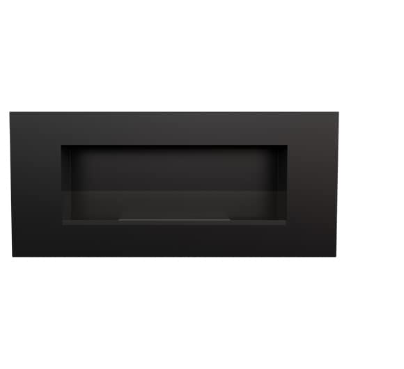 Wall mounted Bioethanol fireplace DELTA 2 black with glazing TÜV
