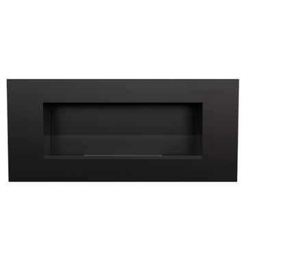 Wall mounted Bioethanol fireplace DELTA 2 black with glazing TÜV